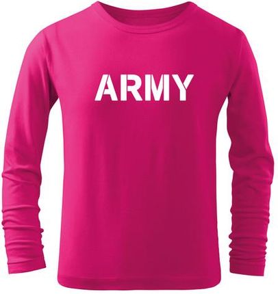 DRAGOWA dziecięca koszulka z długim rękawem Army, różowa - Rozmiar:6Lat/122cm