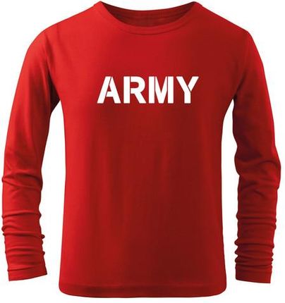 DRAGOWA dziecięca koszulka z długim rękawem Army, czerwona - Rozmiar:12Lat/158cm