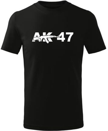 DRAGOWA koszulka dziecięca AK47 krótki rękaw , czarna - Rozmiar:6Lat/122cm