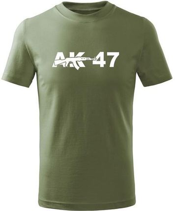 DRAGOWA koszulka dziecięca AK47 krótki rękaw , oliwkowa - Rozmiar:12Lat/158cm