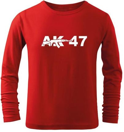 DRAGOWA dziecięca koszulka z długim rękawem AK47, czerwona - Rozmiar:8Lat/134cm