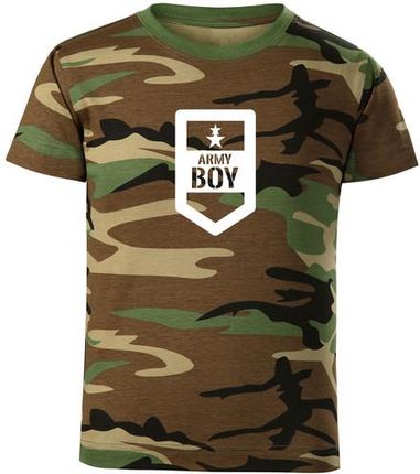 DRAGOWA koszulka dziecięca Army boy krótki rękaw , kamuflażowa - Rozmiar:12Lat/158cm