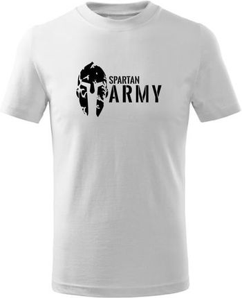 DRAGOWA koszulka dziecięca Spartan army krótki rękaw , biała - Rozmiar:4Lata/110cm