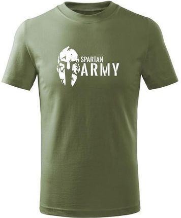 DRAGOWA koszulka dziecięca Spartan army krótki rękaw , oliwkowa - Rozmiar:12Lat/158cm
