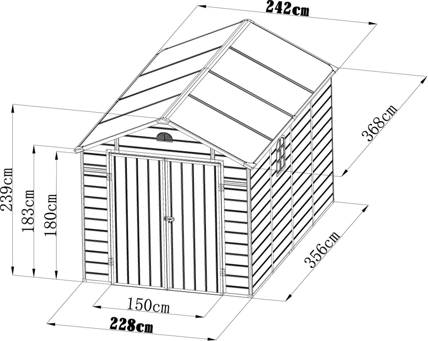 Grindi Domek Ogrodowy Plastikowy Szary Bellis Iii 242X368X239cm 960259 ...