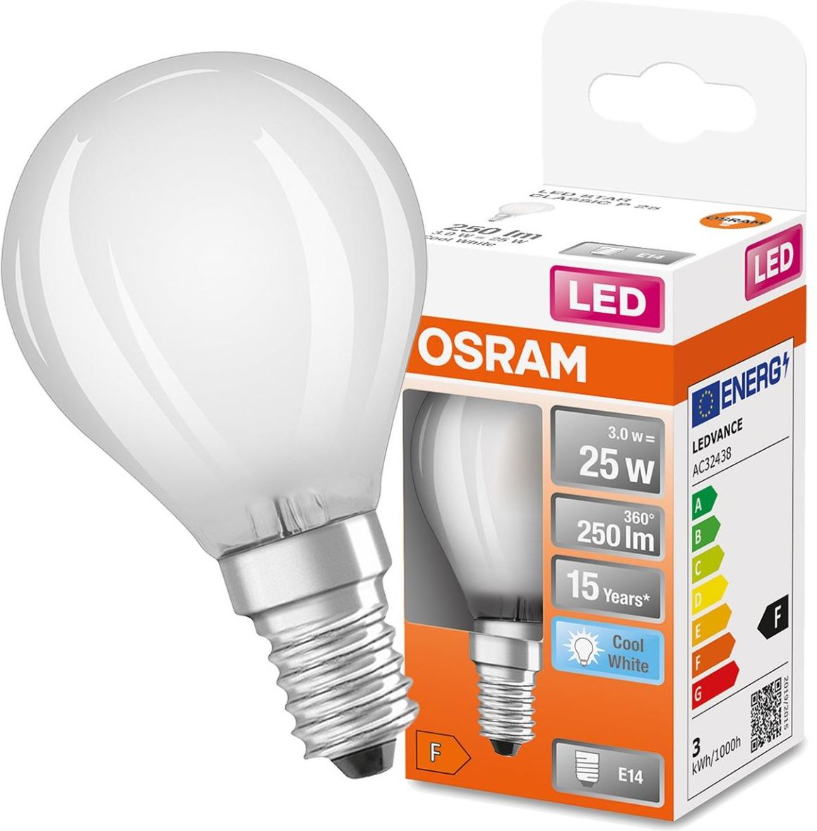 Osram Żarówka Led E14 P45 3w 25w 250lm 4000k Neutralna 300° Star