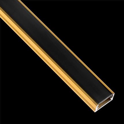 Km Lumiled Profil Aluminiowy Do Taśm Led Nawierzchniowy, Natynkowy, Nakładany 2M Złoty + Czarny Klosz 