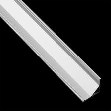 Km Lumiled Profil Aluminiowy Do Led Km55 Srebrny Narożny 2M Z Przeźroczystym Kloszem I Zaślepkami