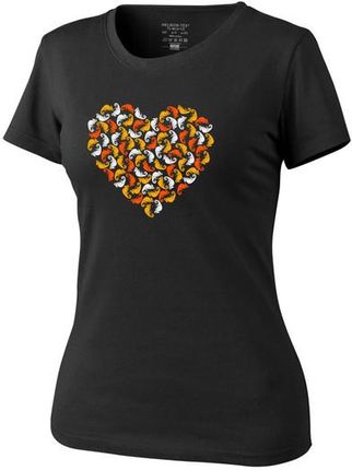Helikon-Tex Chameleon Heart, damska koszulka z krótkim rękawem, czarna - Rozmiar:S