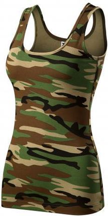 Top na ramiączkach damski Camouflage Malfini, brązowy 180g/m2 - Rozmiar:M