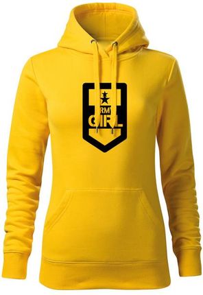 DRAGOWA bluza z kapturem damska army girl, żółta 320g/m2 - Rozmiar:XL