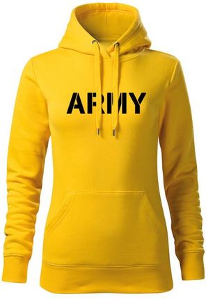 DRAGOWA bluza z kapturem damska army, żółta 320g/m2 - Rozmiar:XXL