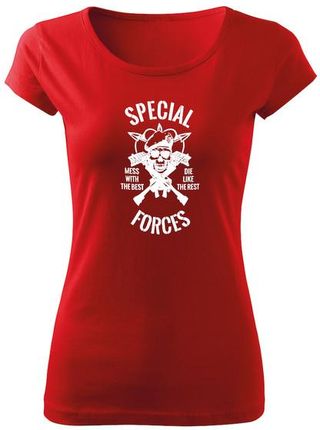DRAGOWA krótka koszulka damska special forces, czerwona 150g/m2 - Rozmiar:3XL