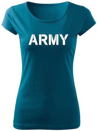DRAGOWA krótka koszulka damska army, petrol blue 150g/m2 - Rozmiar:XXL