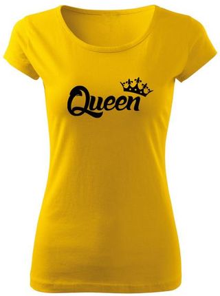 DRAGOWA krótka koszulka damska queen, żółta 150g/m2 - Rozmiar:M