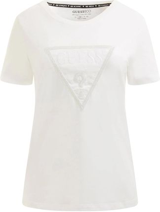 Damska Koszulka z krótkim rękawem Guess SS CN Angelina Tee W3Ri19I3Z14-G011 – Biały