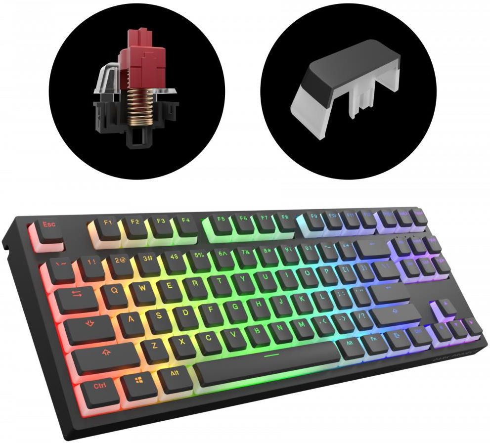 Klawiatura Dark Project Pro Kd87A Pudding Gateron Optical 2.0 Red ...