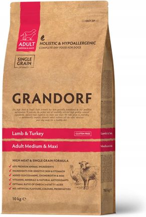 Grandorf Lamb & Turkey Adult Medium Maxi Breeds Karma Dla Dorosłych Psów Średnich I Dużych Ras 10Kg