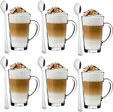 Tadar Szklanki Do Kawy Latte Macchiato +Łyżeczki Zestaw