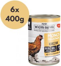 Wiejska Zagroda Monoproteinowa Mokra Dla Dorosłych Kotów Kurczak 6X400G