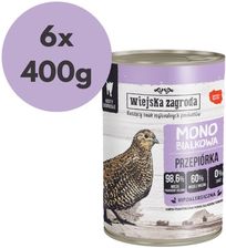 Wiejska Zagroda Monoproteinowa Mokra Karma Dla Dorosłych Kotów Przepiórka 6X400G
