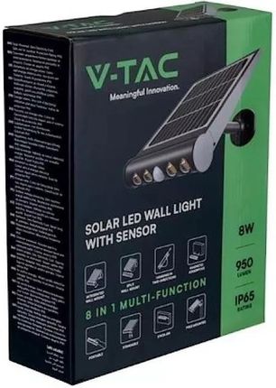 V-Tac Projektor Solarny 8W Led Czarny 4000K 950Lm Sku6849