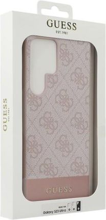 Etui Guess 4G Stripe Collection do Samsung Galaxy S23 Ultra, różowe