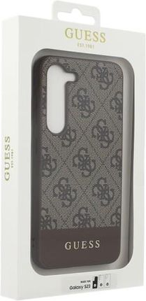 Etui Guess 4G Stripe Collection do Samsung Galaxy S23, brązowe