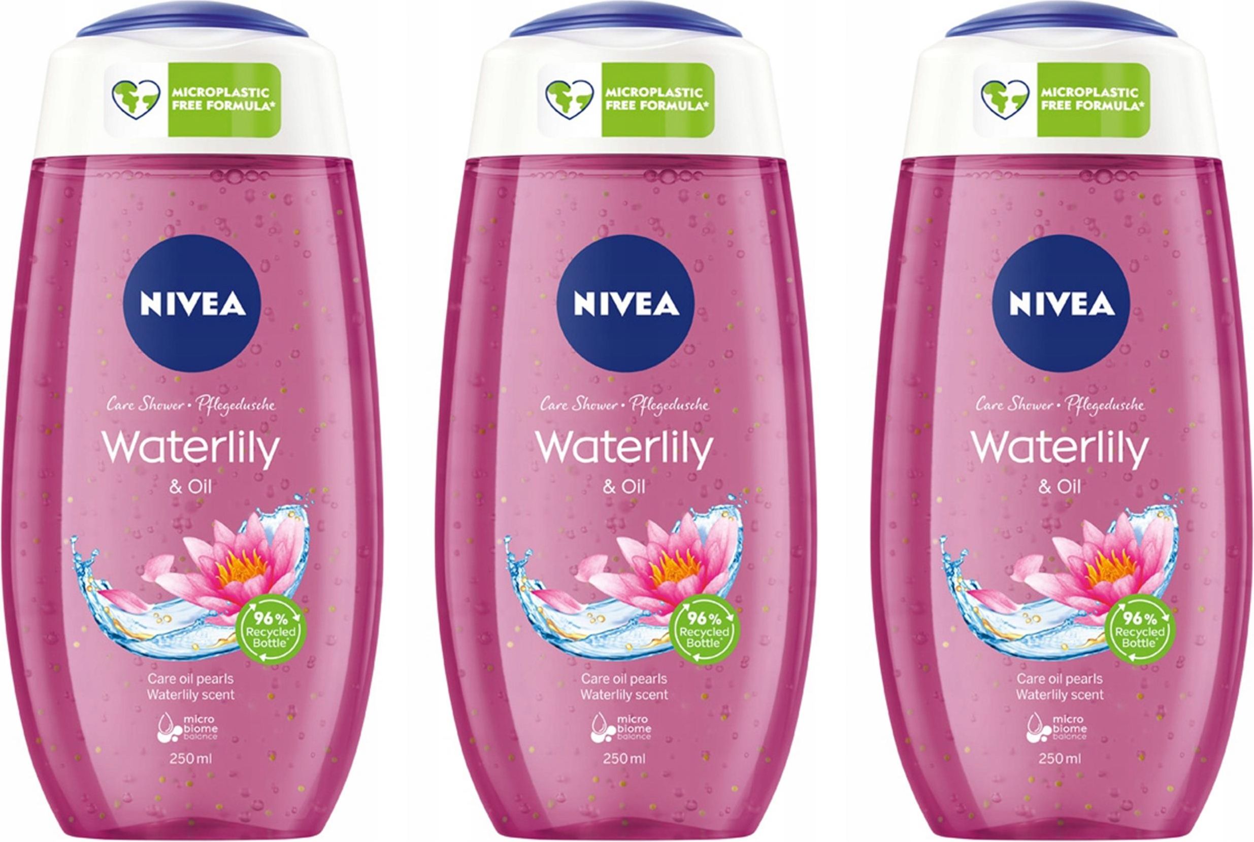 Nivea Water Lily&Oil Żel pod prysznic 3x250ml Opinie i ceny na Ceneo.pl