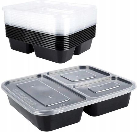 Excellent Houseware Pojemniki Pojemnik Lunchbox 3 Komorowy 10Szt. (O259156)