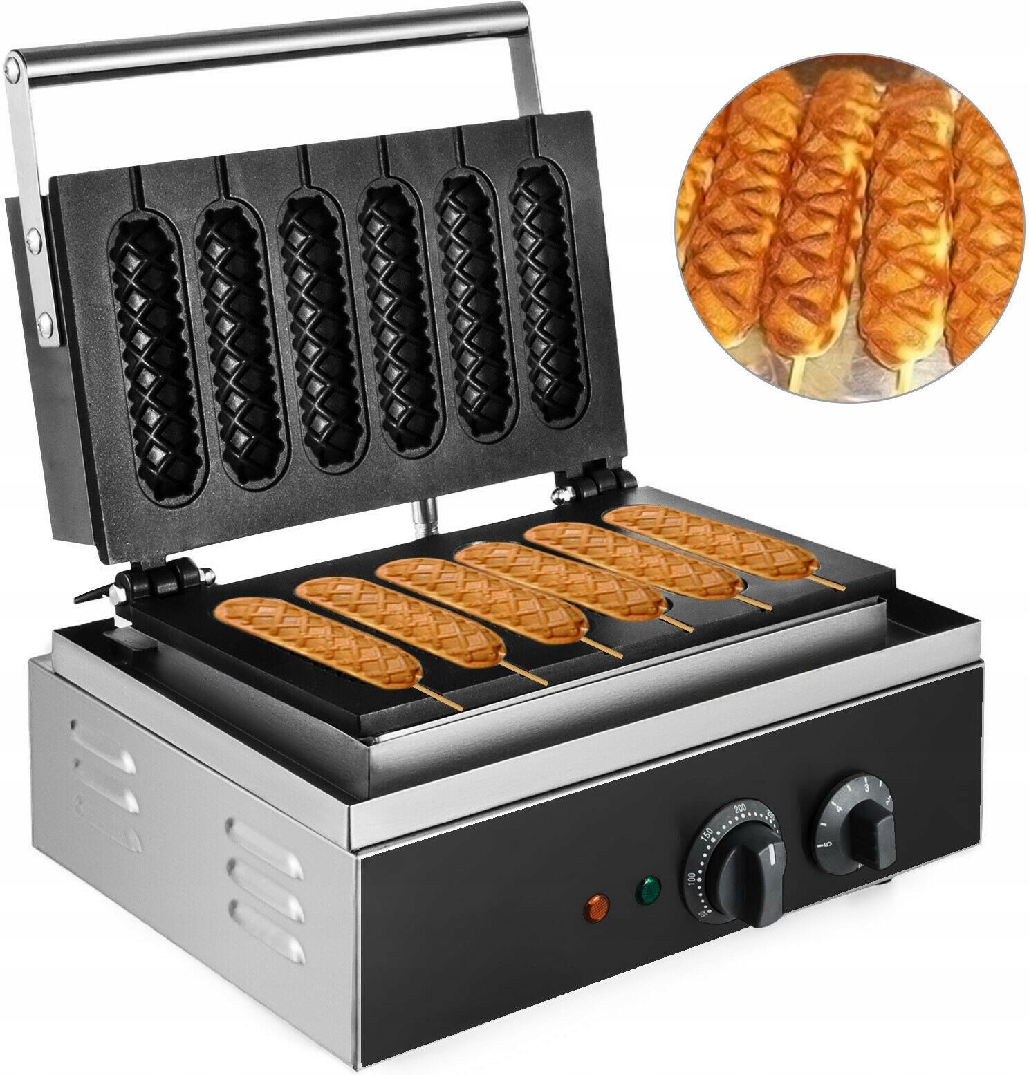 Vevor Gofrownica 1500W Hot Dog Maker 6szt. 14X4Cm Ceny i opinie