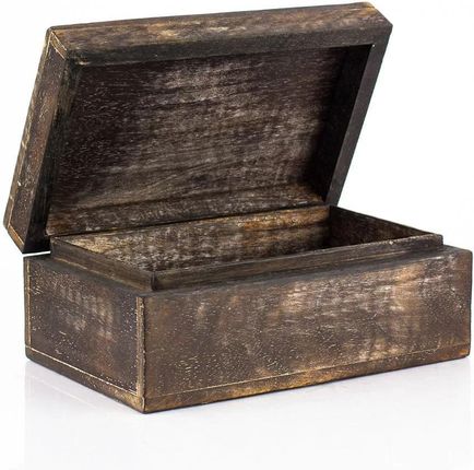 Pudełko Drewniane Ciemne Gładkie - Średnie - 20.5 x 13.5 x 8.5 cm