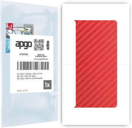 Apgo Folia Naklejka Skórka Strukturalna Na Tył Do Lenovo Tab Extreme - Carbon Czerwony Skins (CARCEAPGO008627TYT)