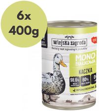 Wiejska Zagroda Monoproteinowa Mokra Karma Dla Dorosłych Kotów Kaczka 6X400G