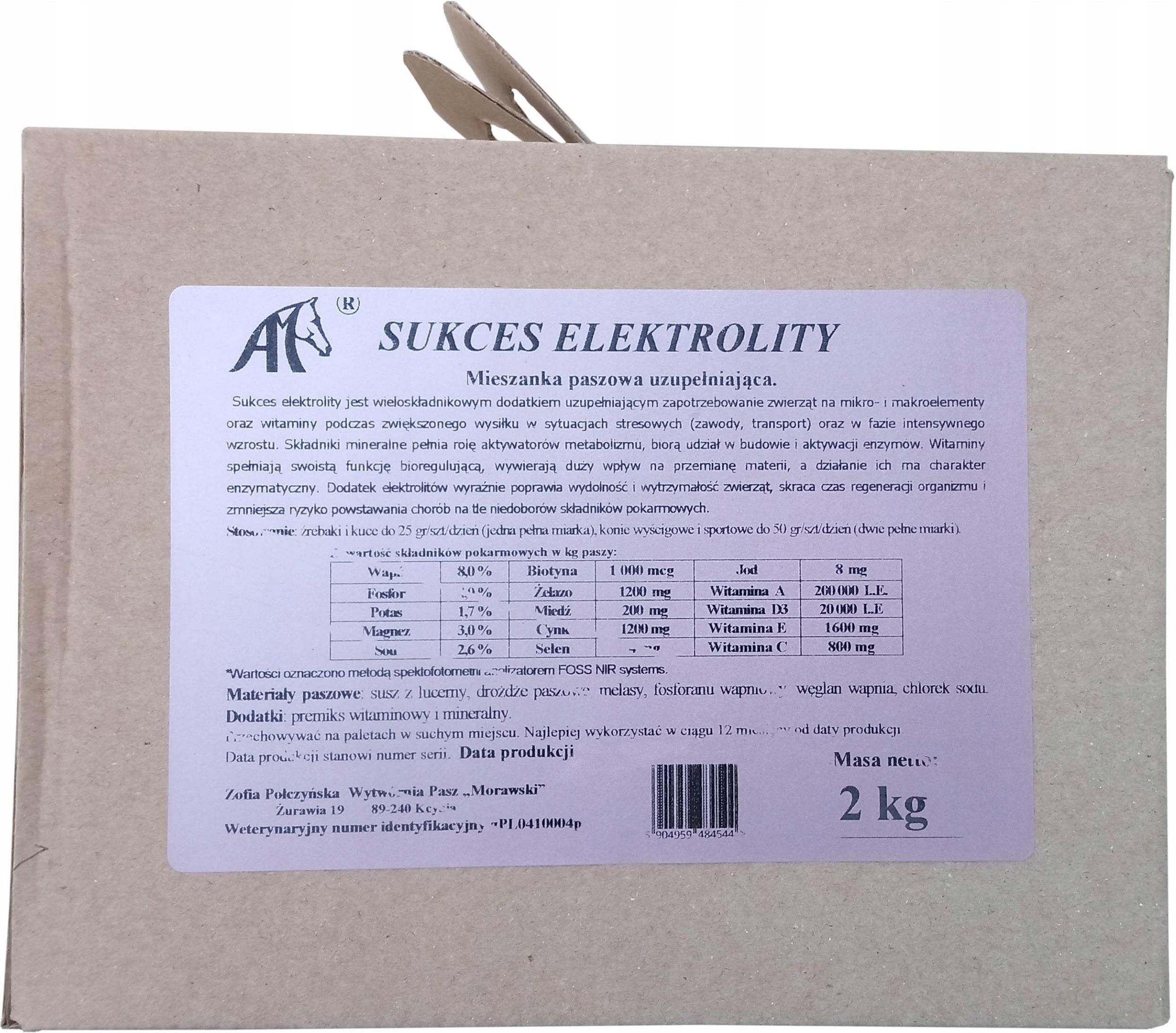 Do hodowli zwierząt Sukces Elektrolity 2Kg Pasza Dla Koni Witaminy ...