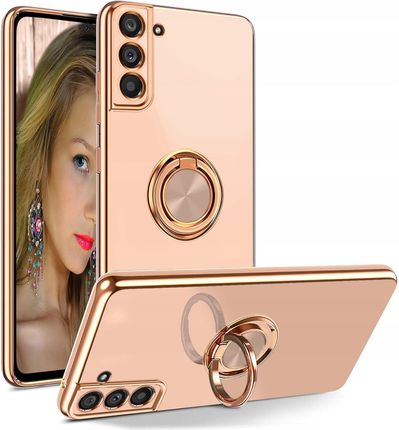 Etui Do Samsung Galaxy S21 Fe Silicone Ring +Szkło Różowy