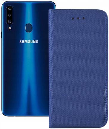 Etui Z Klapką Do Samsung Galaxy A20S Niebieski Niebieski
