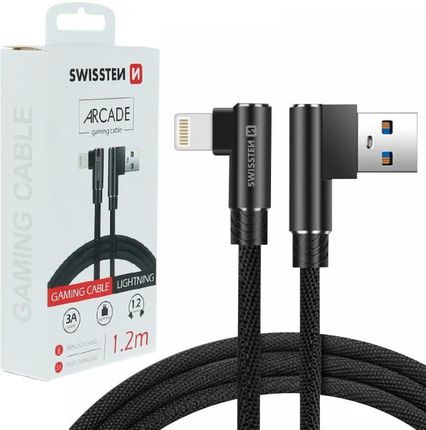 SWISSTEN Czarny Kabel USB - Lightning 1,2M do iPhone Arcade