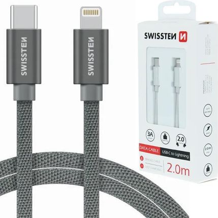 SWISSTEN Srebrny Kabel USB-C - Lightning 2M do iPhone