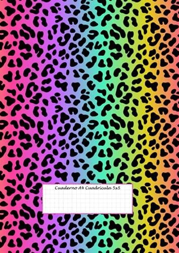 Cuaderno A4 Cuadrícula 5x5 Cuadrícula 5x5 100 Páginas 50 Hojas Cuaderno Leopardo A4 9627