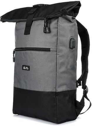 Szary Plecak Miejski na laptopa Trekkingowy Pojemny Solidny B51