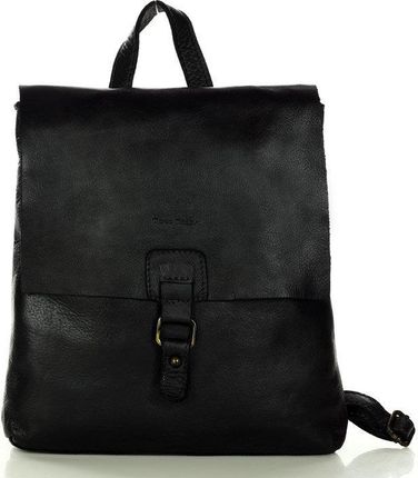 Plecak skórzany minimalizm old look leather backpack - MARCO MAZZINI czarny