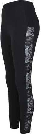 Urban Classics Lace Striped damskie legginsy, czarne - Rozmiar:3XL