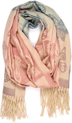 Różowy Duży Szalik Damski bawełniany ciepły chusta jesień RE-83