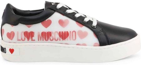 Sneakersy Love Moschino 4 czarne,białe buty JA15023G1BIA