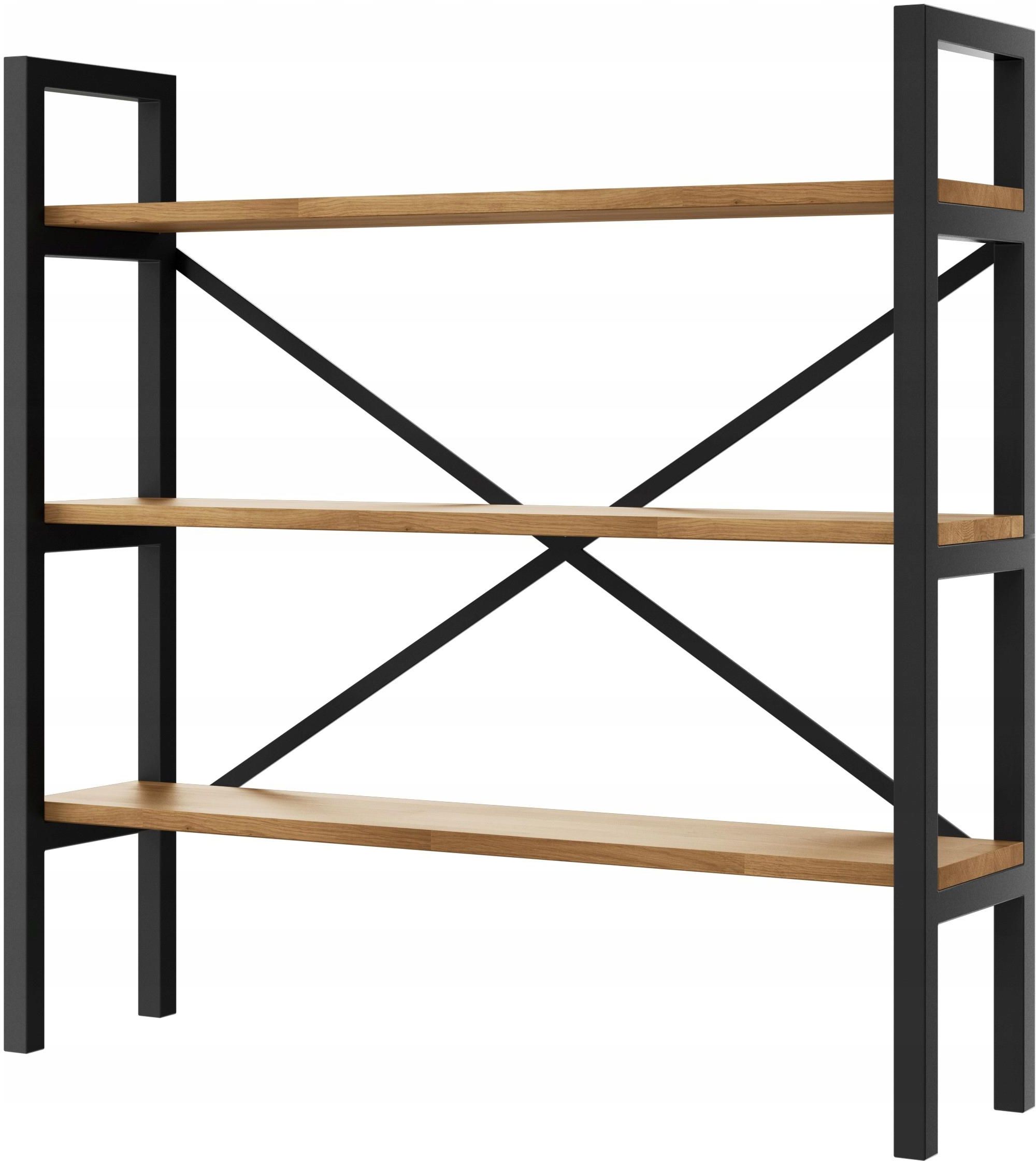 S&W Design Regał Loft Industrialny Na Książki Dąb D3-40 140Cm - Opinie ...