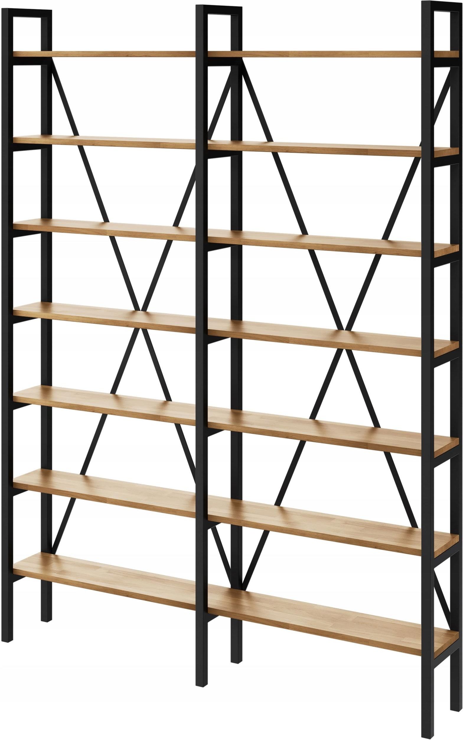 S&W Design Regał Loft Industrialny Na Książki Dąb D7-20 200Cm - Opinie ...