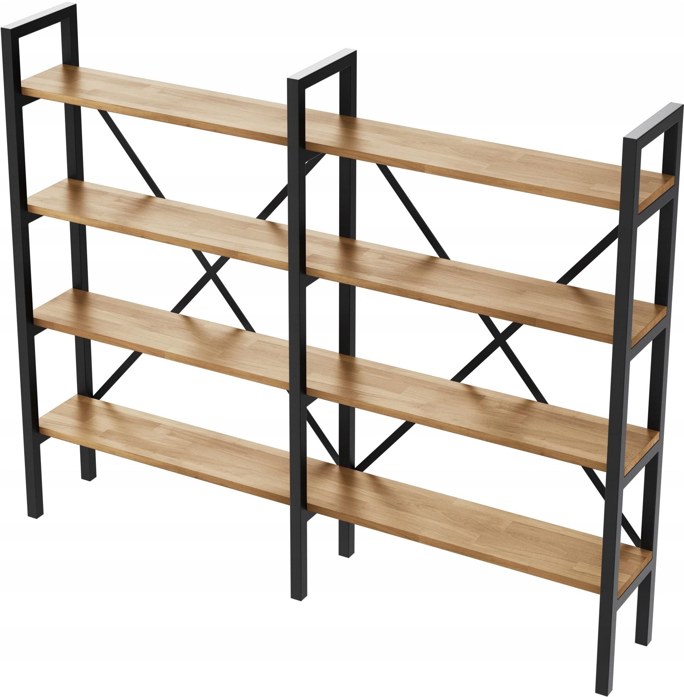 S&W Design Regał Loft Industrialny Na Książki Dąb D4-20 180Cm - Opinie ...