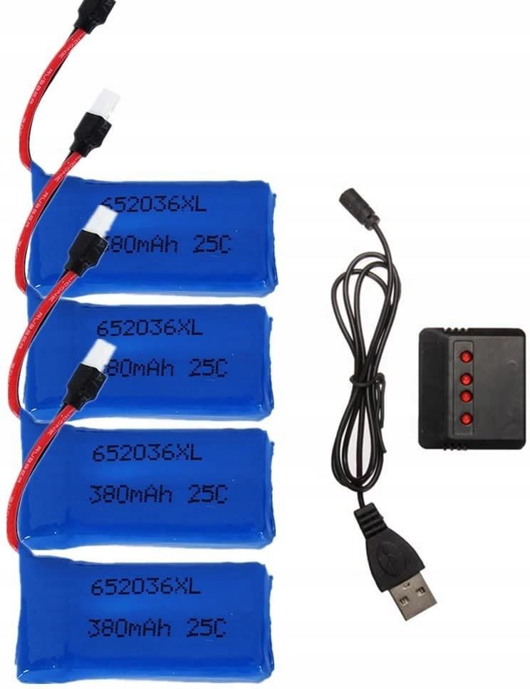 Fytoo 5-Pack 3.7V 380mAh LiPO Batteries + 5-in-1 Charger For Hubsan X4 & Mini Drones - View #5