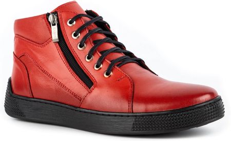 Buty męskie skórzane sneakersy 120SW czerwone
